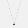 Silverfärgat halsband -  kedja med hjärta, 42+6 cm