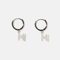 Örhängen äkta silver - hoops, bokstav M