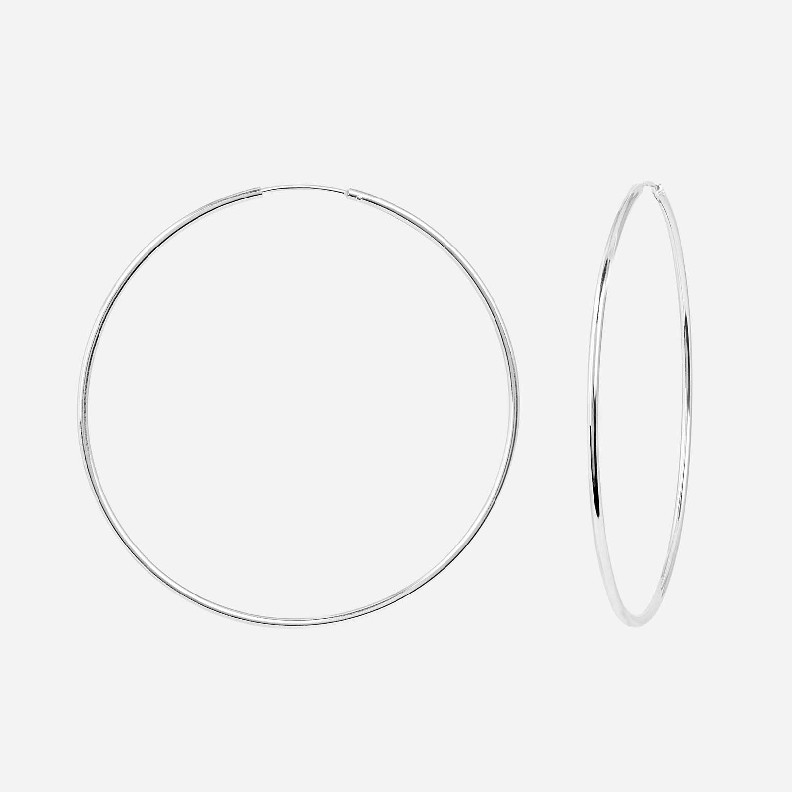 Örhängen i äkta silver - hoops 50 mm