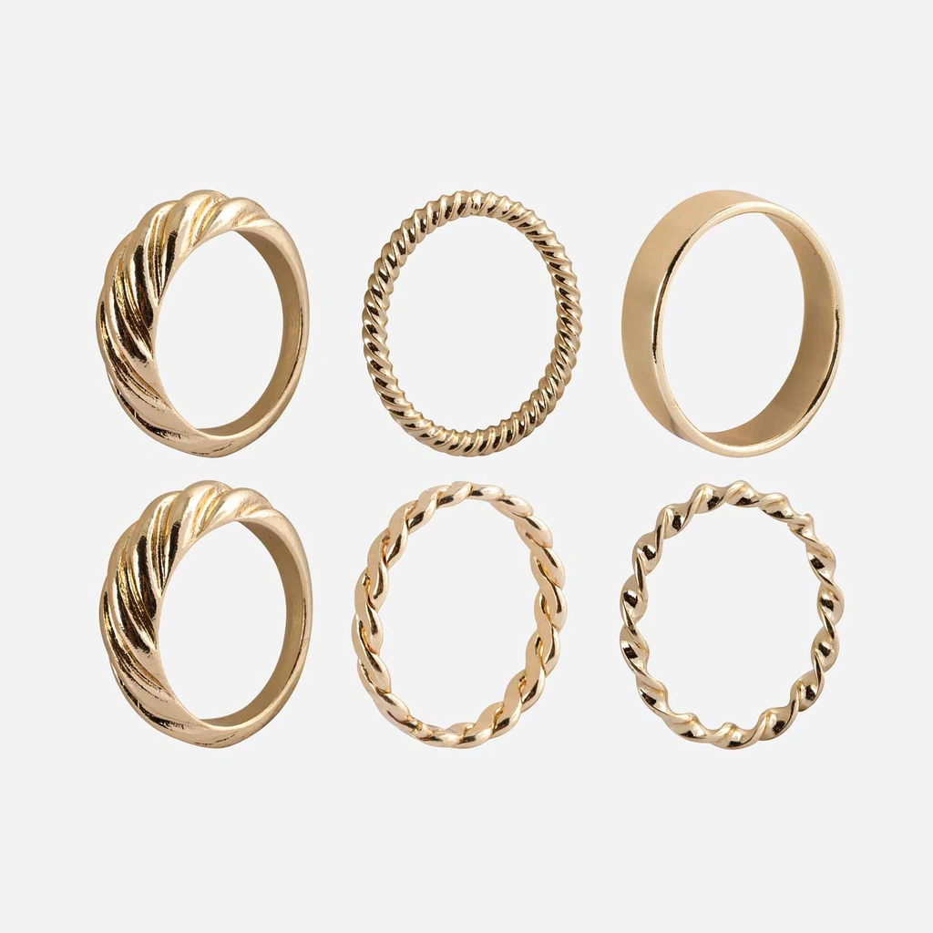 Guldfärgade ringar - 6 pack, 18