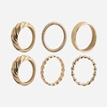 Guldfärgade ringar - 6 pack, 18