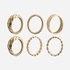 Guldfärgade ringar - 6 pack, 18