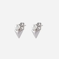 Silverörhängen - pärlor & trianglar