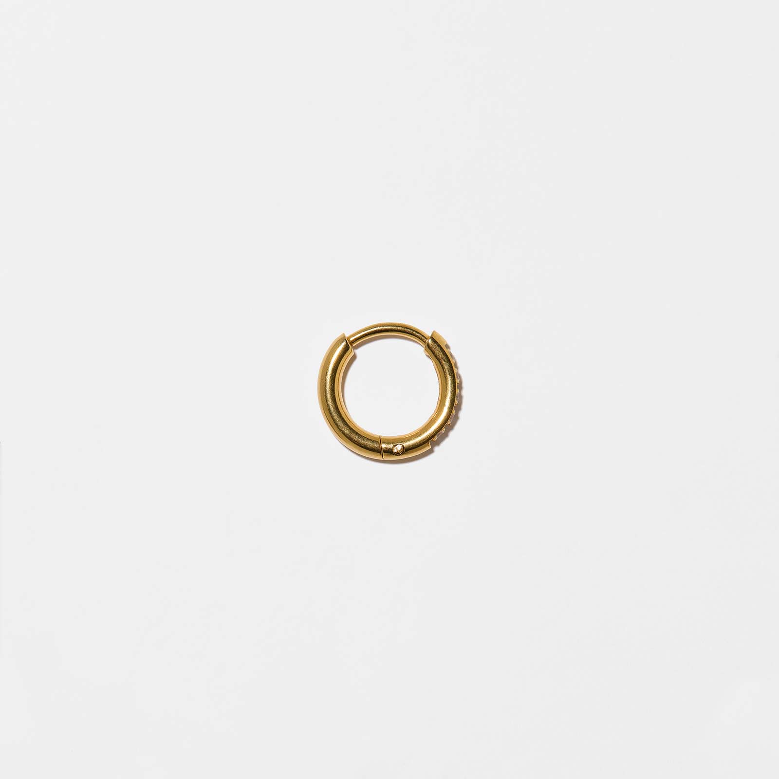 Guldfärgad Ear Piercing - Hoop med stenar, 6mm