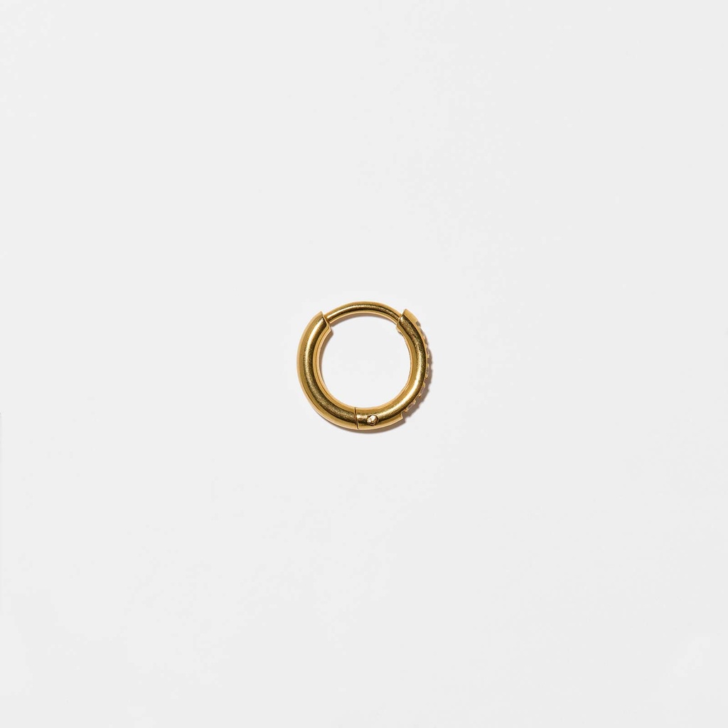 Guldfärgad Ear Piercing - Hoop med stenar, 6mm