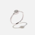18k guldring, diamanter - vitguld, halo, 20