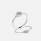 18k guldring, diamanter - vitguld, halo, 17