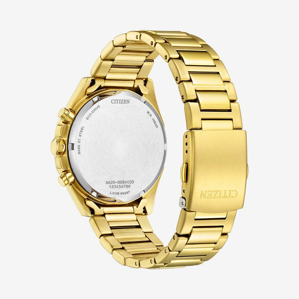 Citizen Eco-Drive Chrono, guld/vit - CA4592-85A