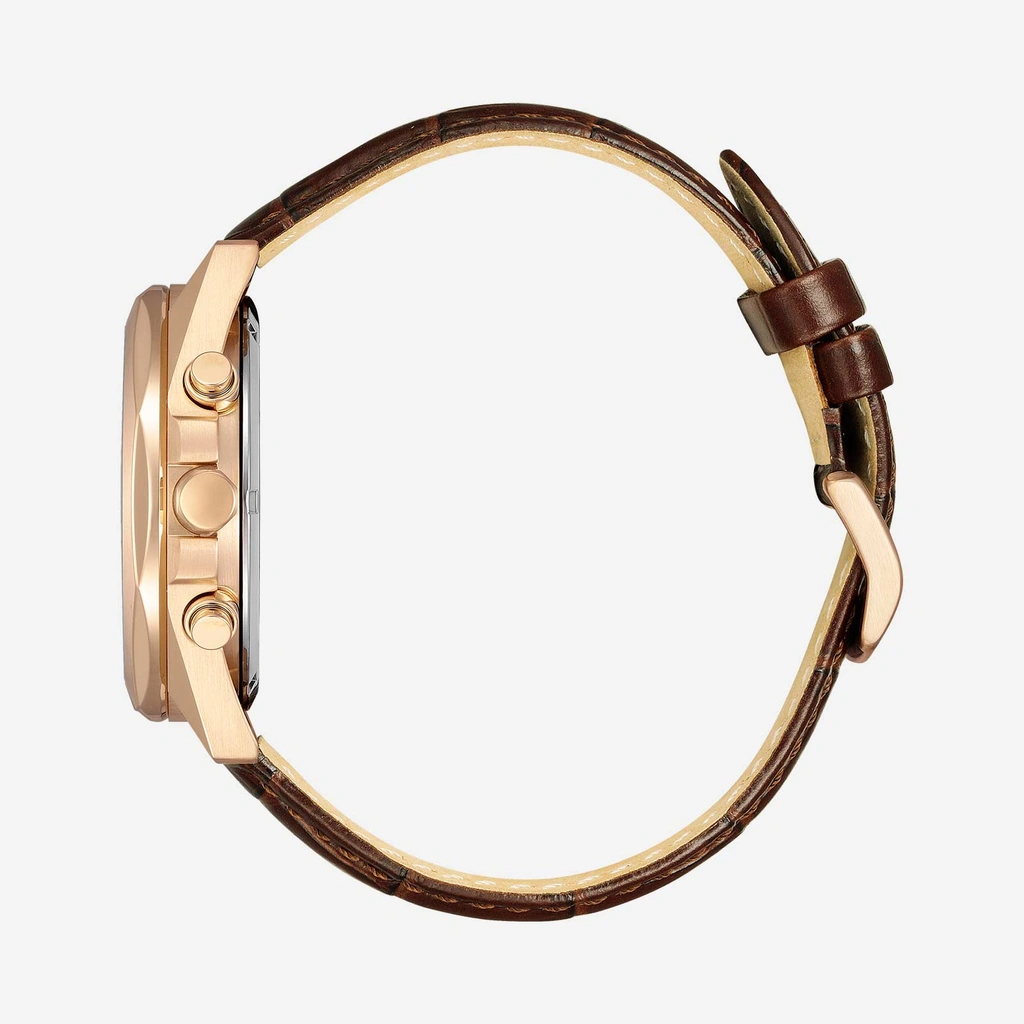 Citizen Eco-Drive Chrono, guld/brun - CA4593-15A