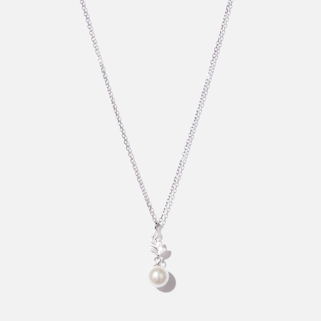 Halsband i äkta silver - pärlhänge, 42+3cm