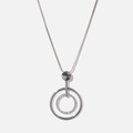 Silverfärgat halsband -  hänge cirklar