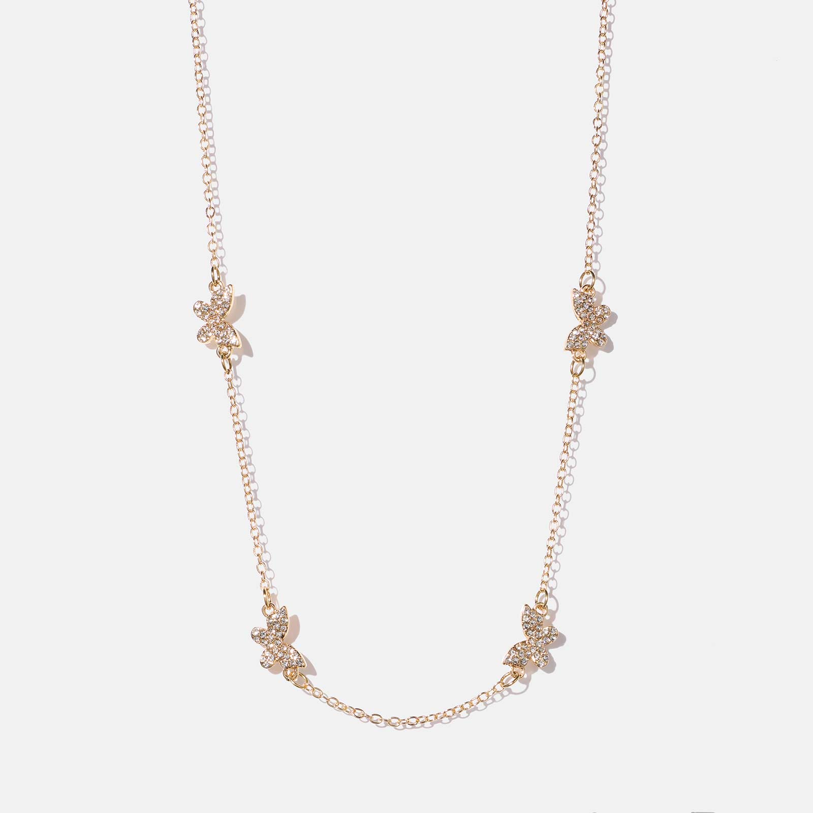 Guldfärgat halsband - fjärilar
