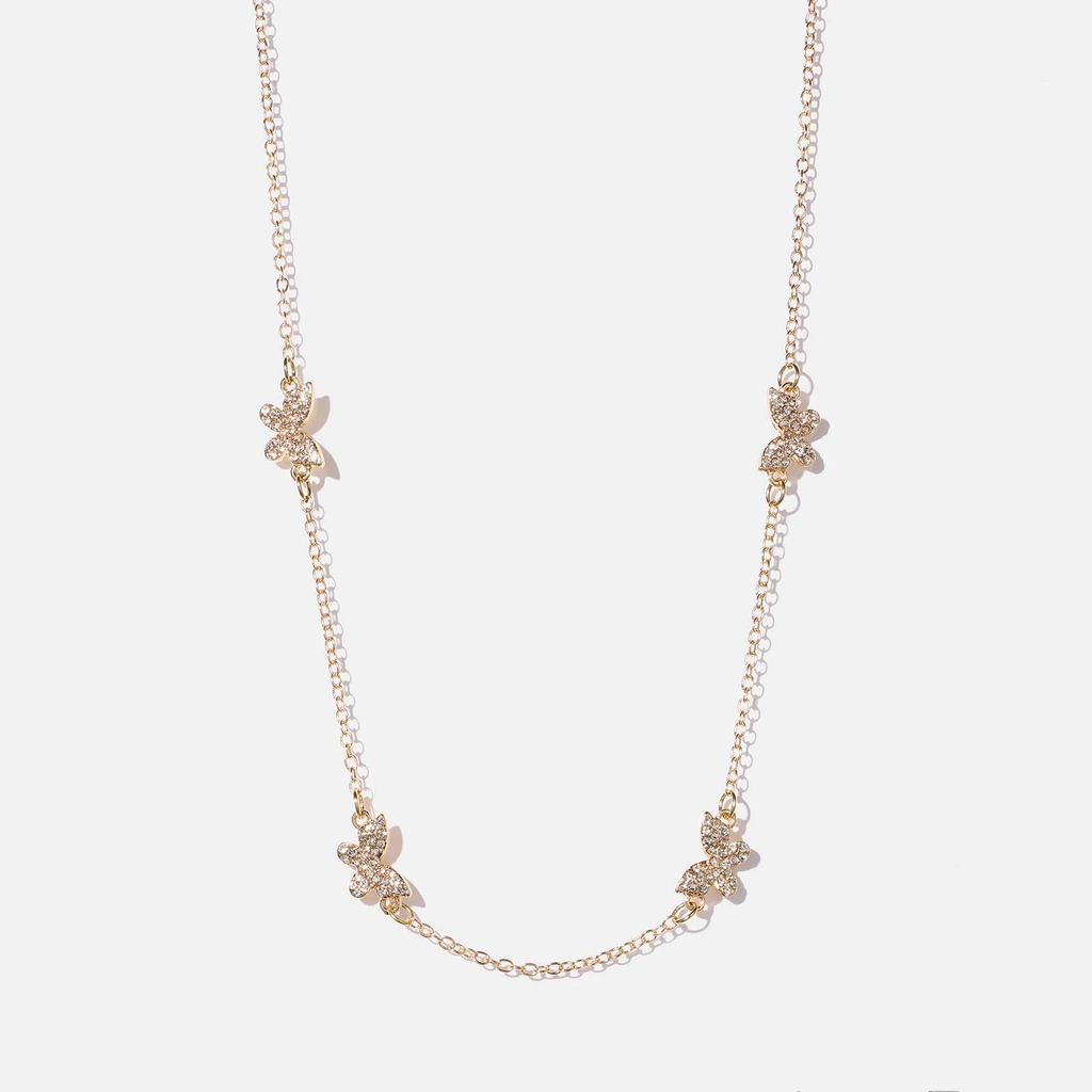 Guldfärgat halsband - fjärilar