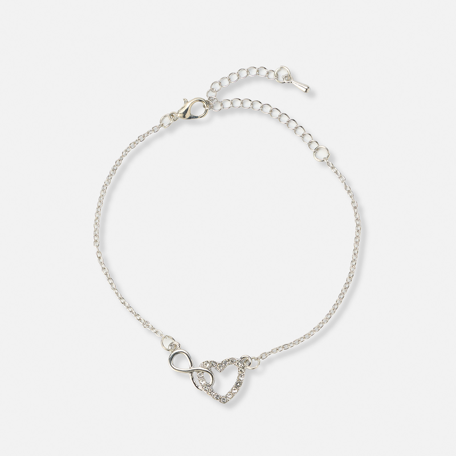 Silverfärgat armband dam - hjärta & infinity