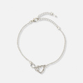 Silverfärgat armband dam - hjärta & infinity