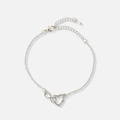 Silverfärgat armband dam - hjärta & infinity