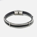 Armband herr - svart, stål, 19cm