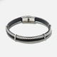 Armband herr - svart, stål, 21cm