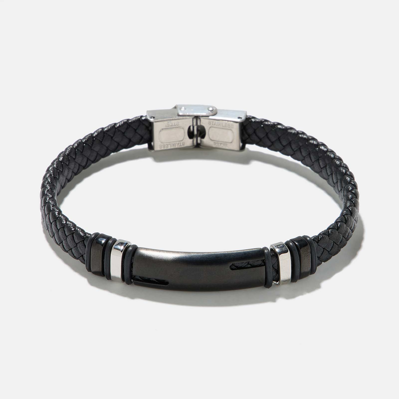 Armband herr - svart bricka, 21,5cm