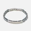 Armband herr - stållänkar, bricka, 21,5cm