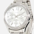 Regal damklocka - metall silver/vit, 40mm