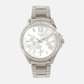 Regal damklocka - metall silver/vit, 40mm