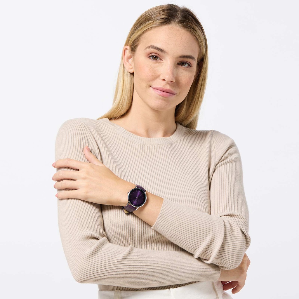 Regal klocka - lila band, silver/lila, 40mm
