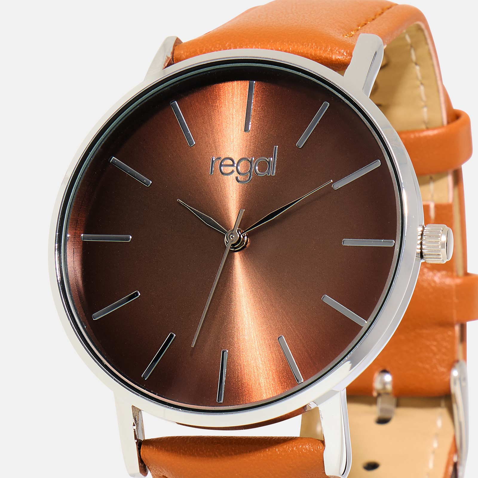 Regal klocka - orange band, silver/orange, 40mm