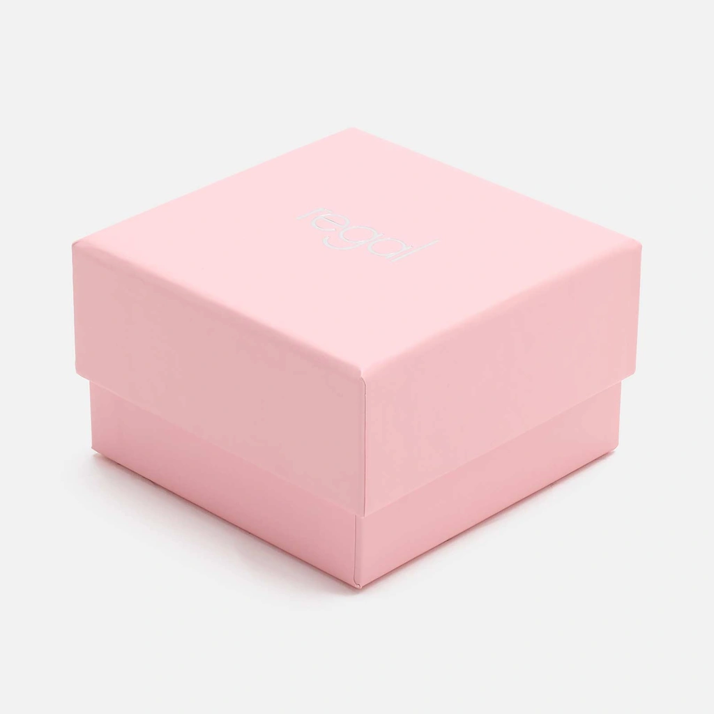 Regal barn klockset med halsband - rosa, hjärta