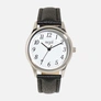 Regal damklocka - svart band, silver/vit, 32mm