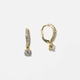 Örhängen i guldpläterat silver - hoops med hänge