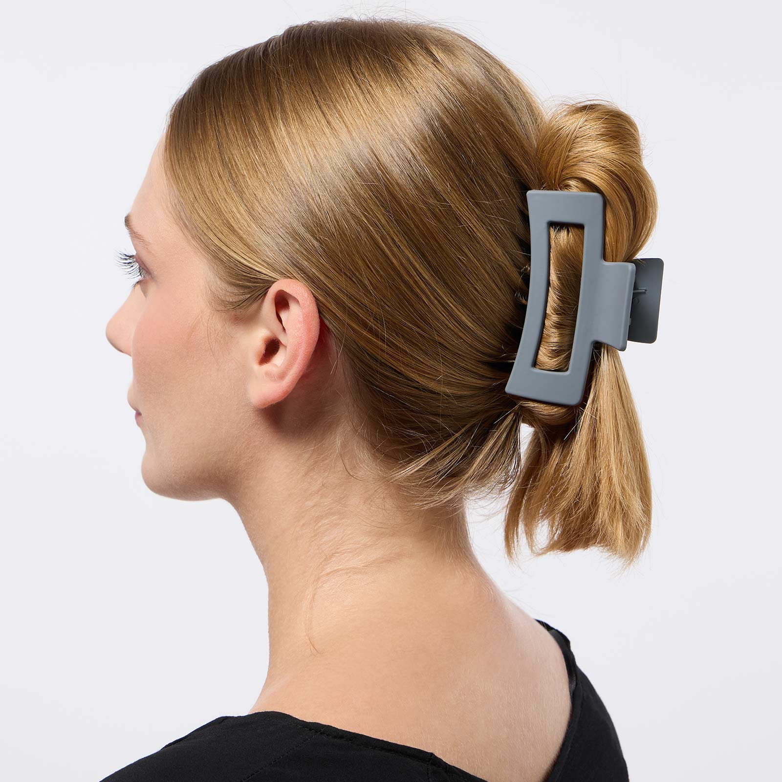 Grå hårklämma 10 cm