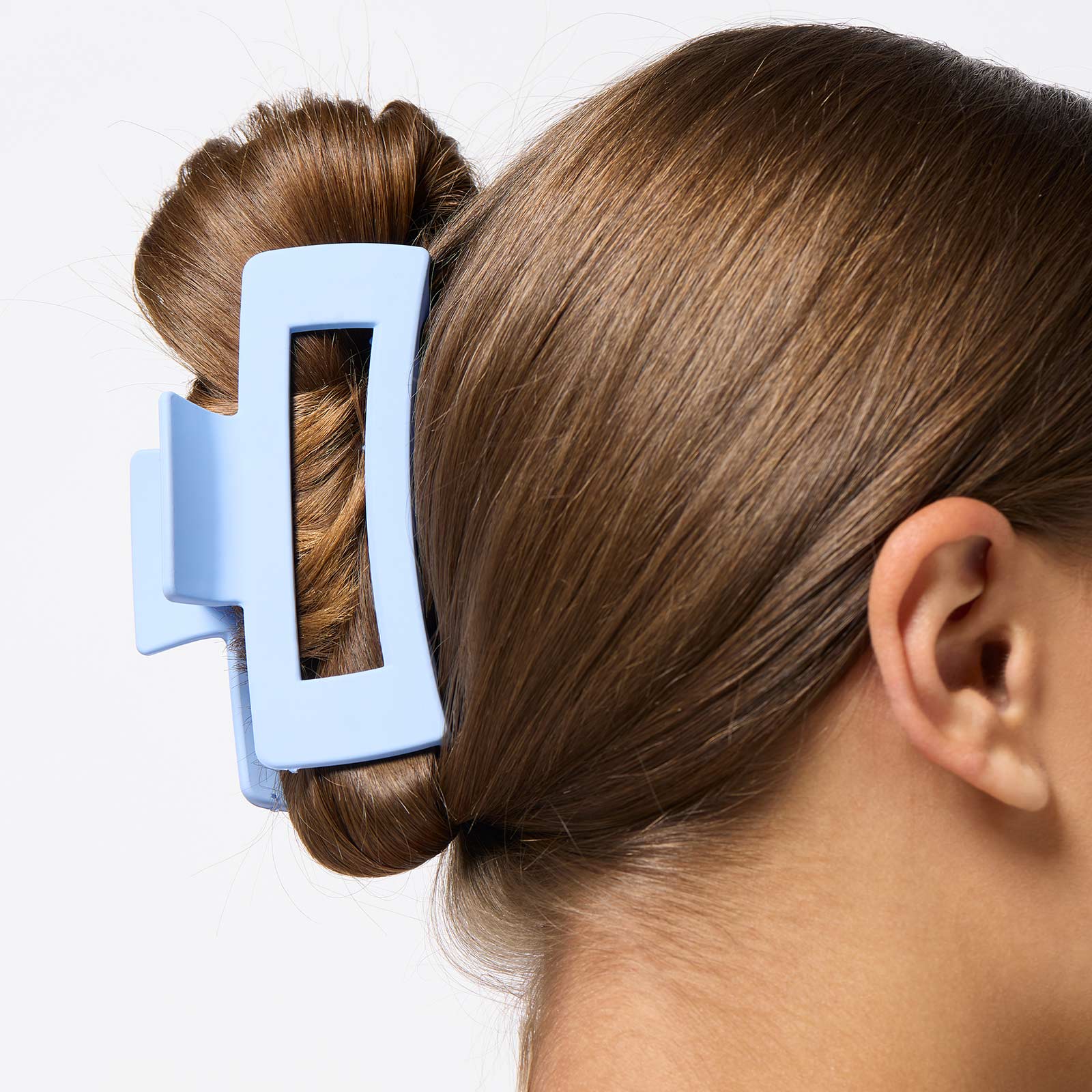 Ljusblå hårklämma 13 cm