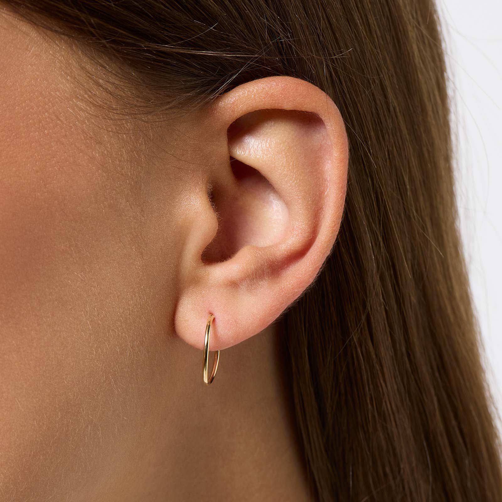 Örhängen 18k guld - hoops, 14x1mm