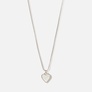 Silverfärgat halsband - Venezia, vitt hjärta