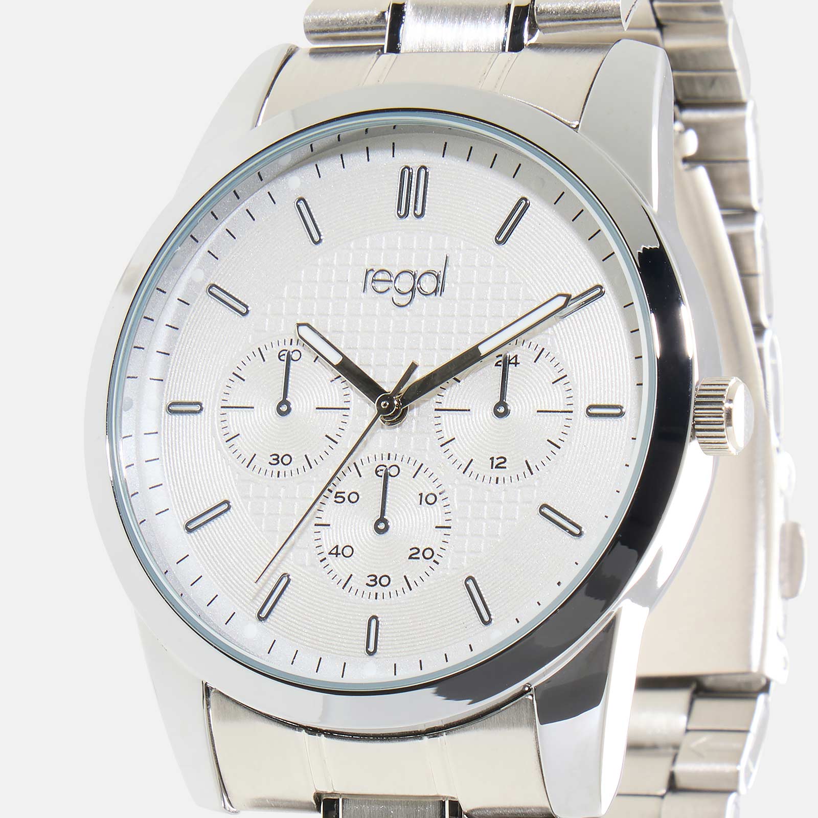 Regal klockset herr - metall, silver/vit, 42mm