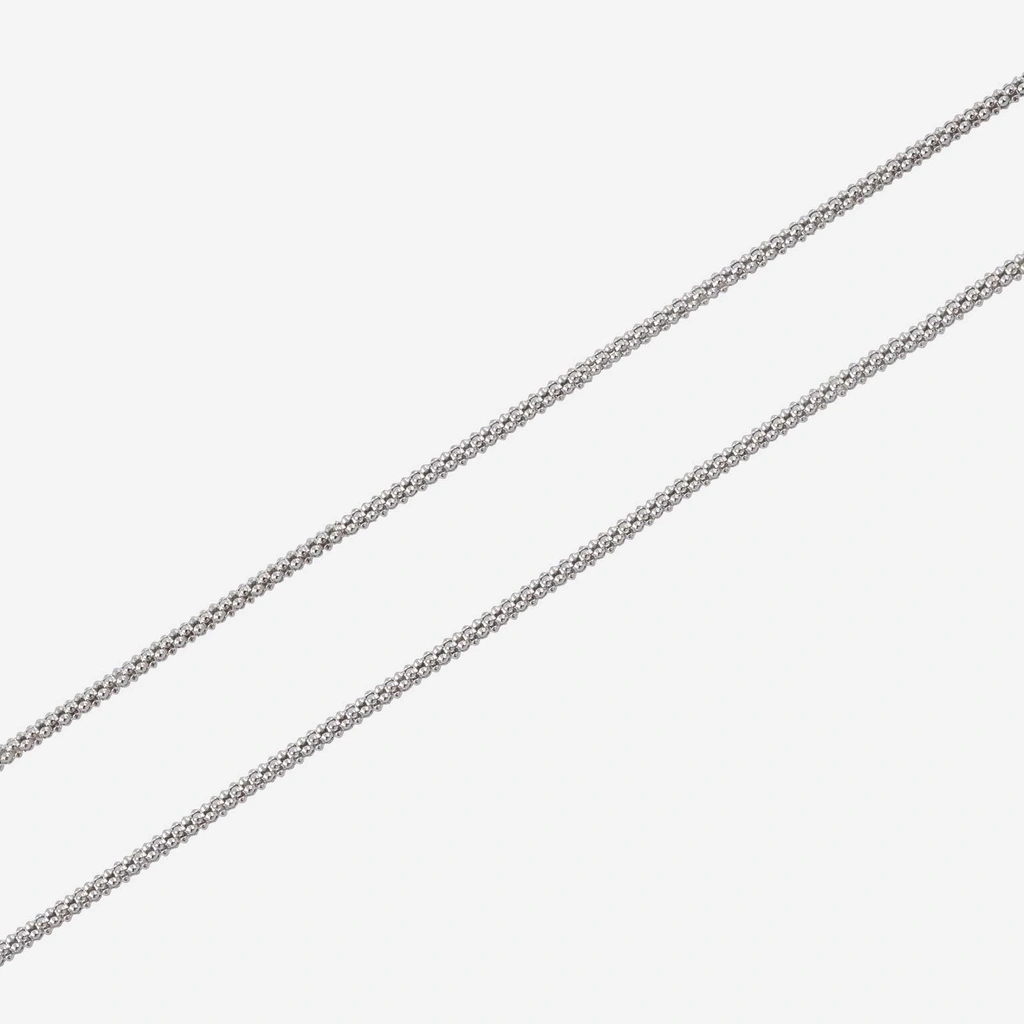 Silverhalsband popcornlänk - 1,2 mm/38 cm