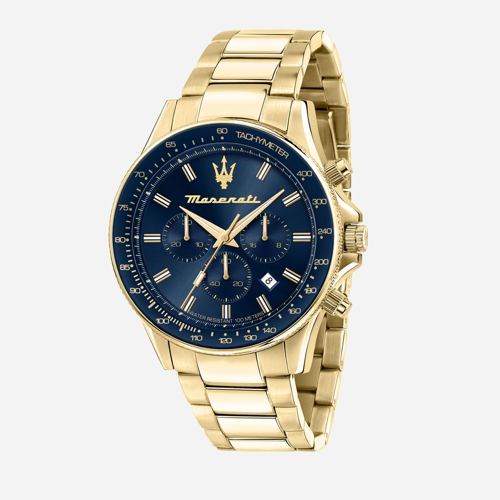 Maserati Sfida metallband blå/guld  - R8873640008