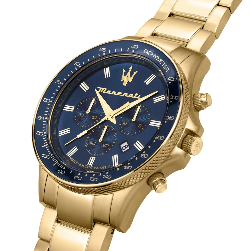 Maserati Sfida metallband blå/guld  - R8873640008