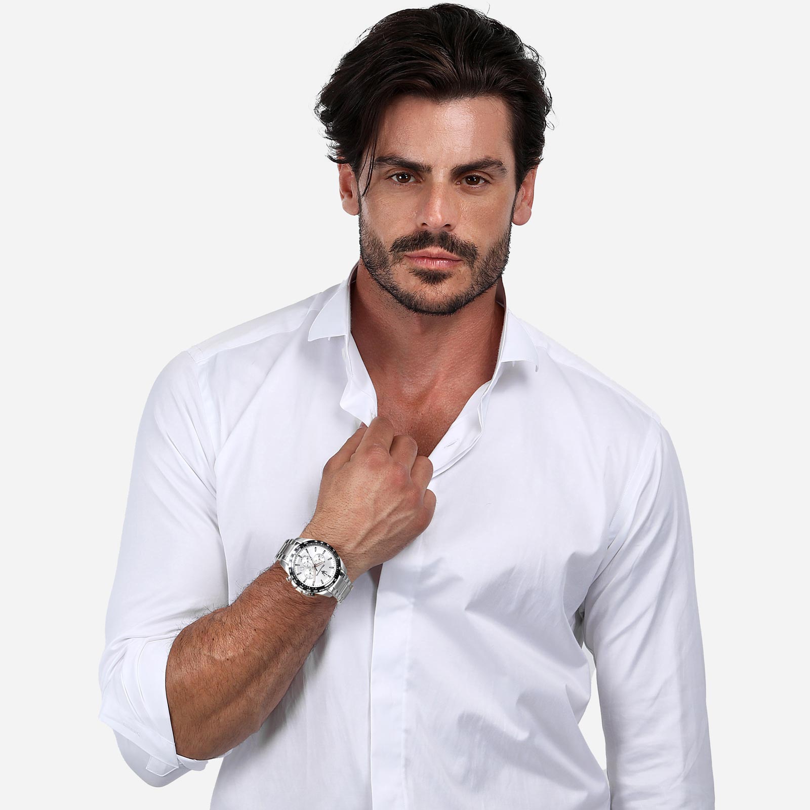 Maserati Traguardo metallband vit/stål  - R8873612049