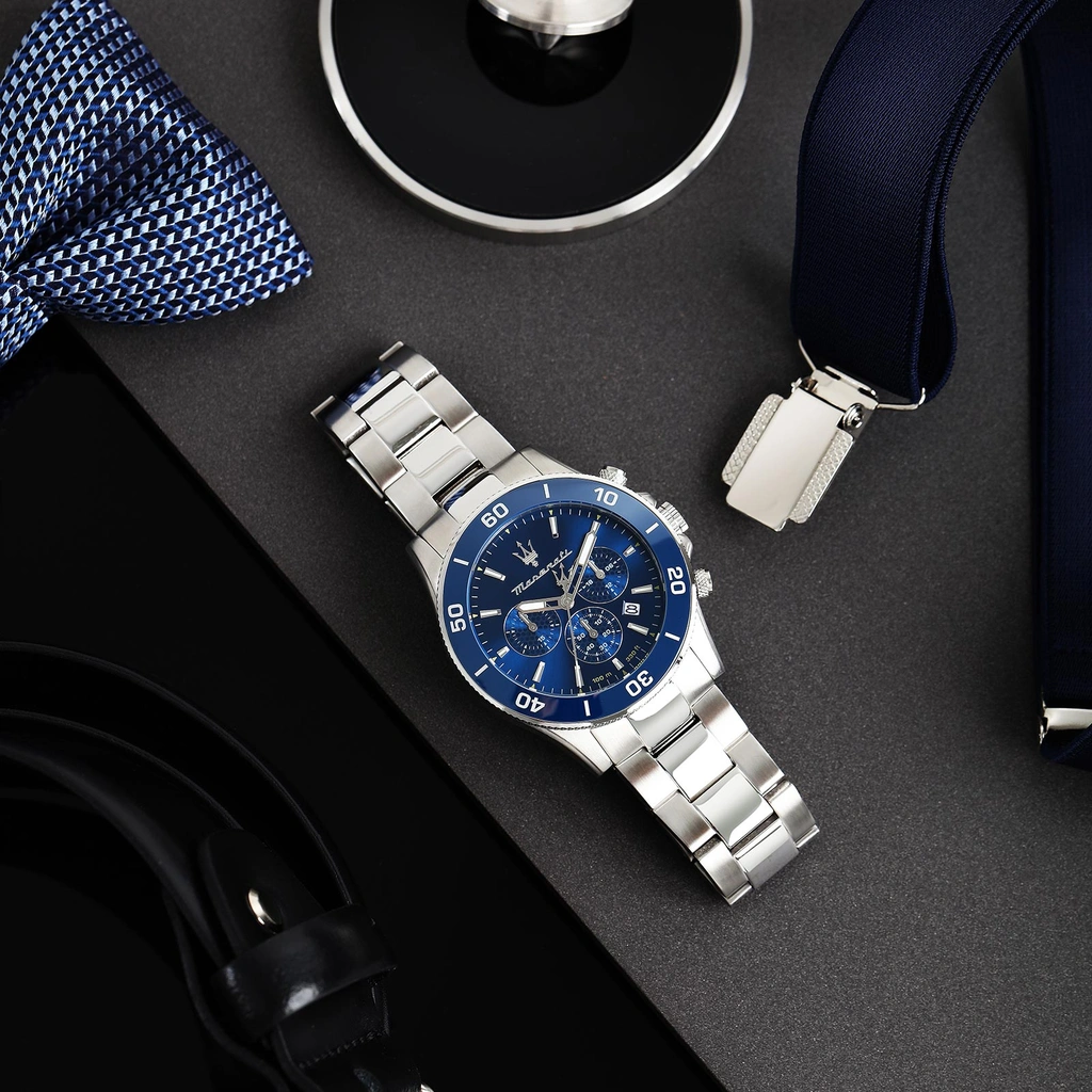 Maserati Competizione metallband blå/stål  - R8873600002