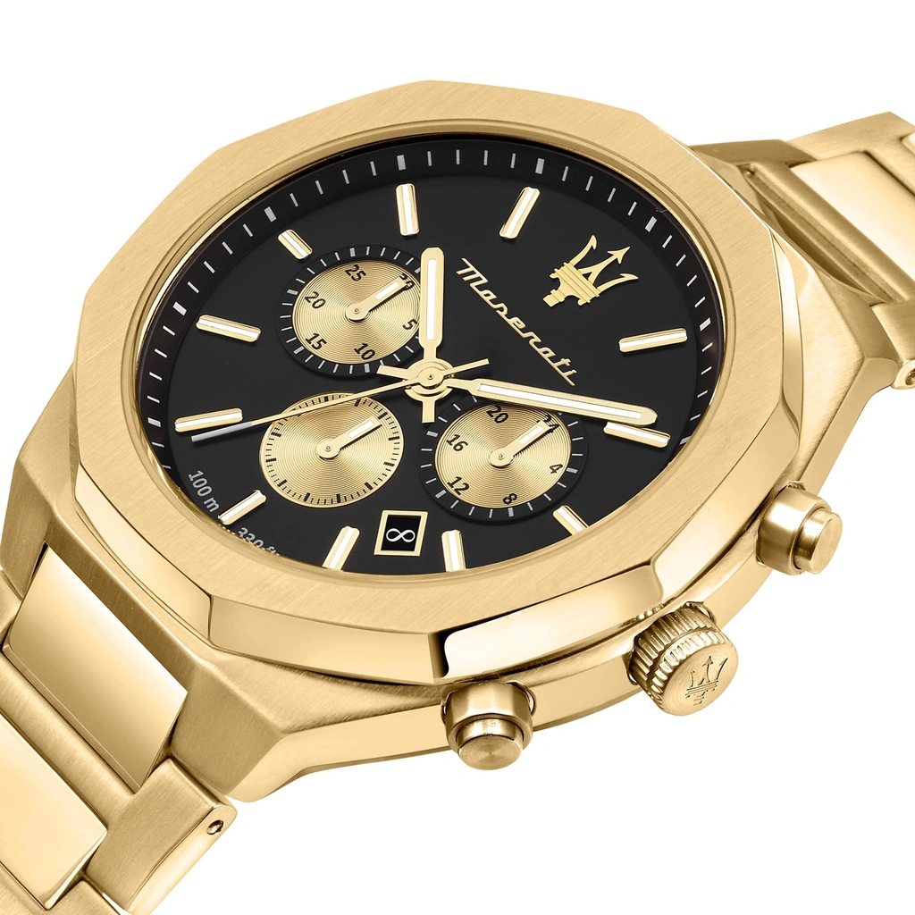 Maserati Stile metallband svart/guld  - R8873642001