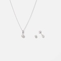 Set i äkta silver halsband & örhängen, kristallbollar