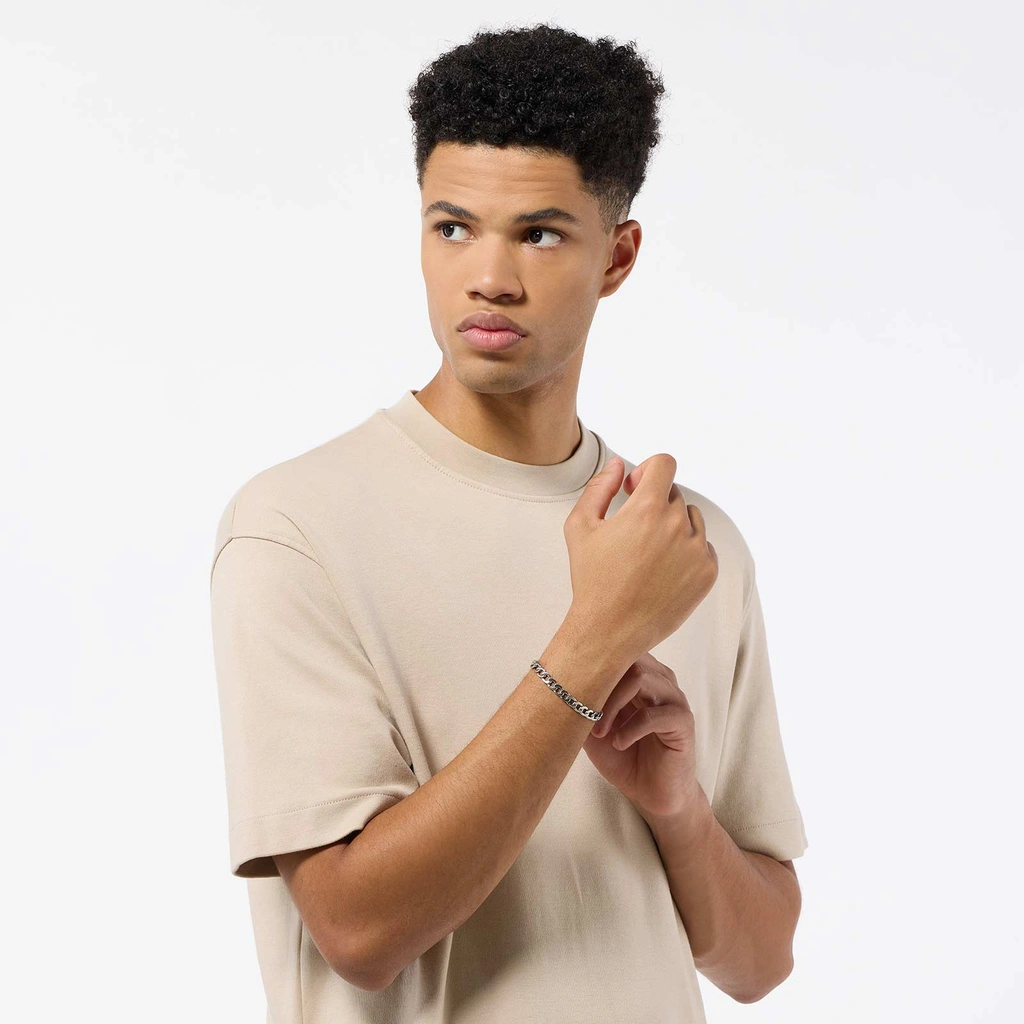 Stålarmband herr 7mm platt pansar 20cm