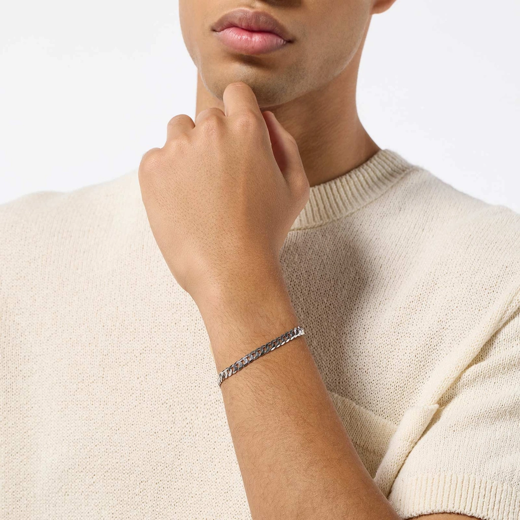 Silverarmband herr 5,8mm platt pansar 19cm