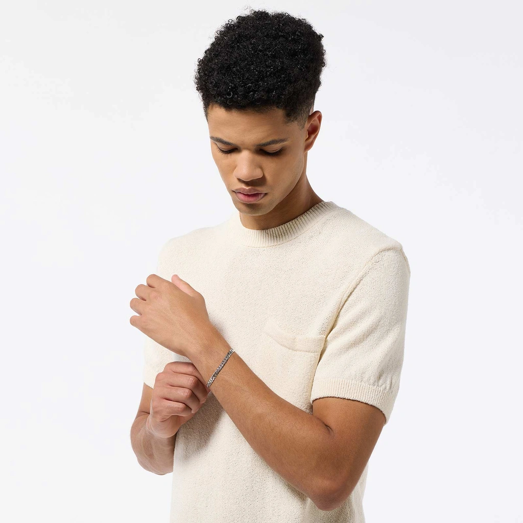 Silverarmband herr 5,8mm platt pansar 19cm