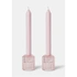 Presentset 2-pack ljusrosa ljus och ljusstakar