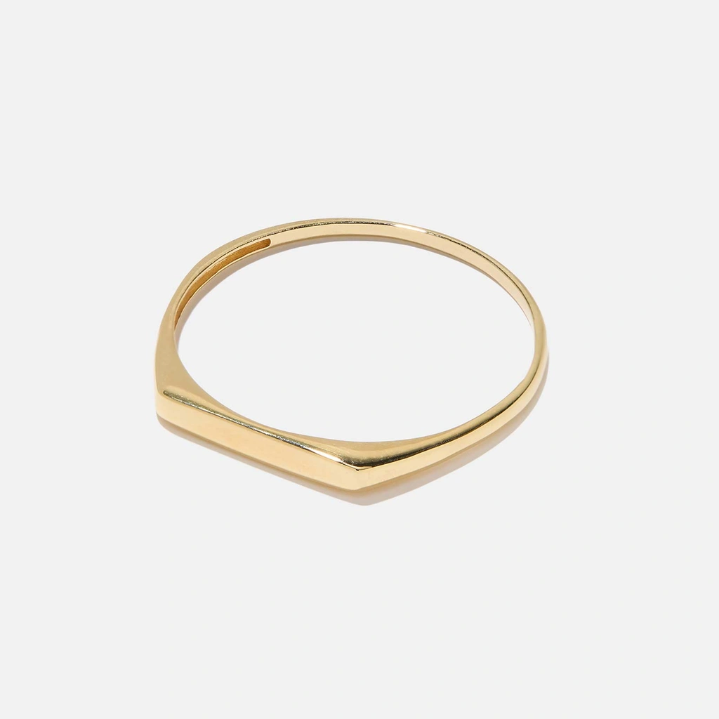 Smal ring 18k guld - platt bar st. 15