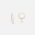 Örhängen 18k guld - Hoops med pärla, 12mm