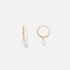 Örhängen 18k guld - Hoops med pärla, 12mm